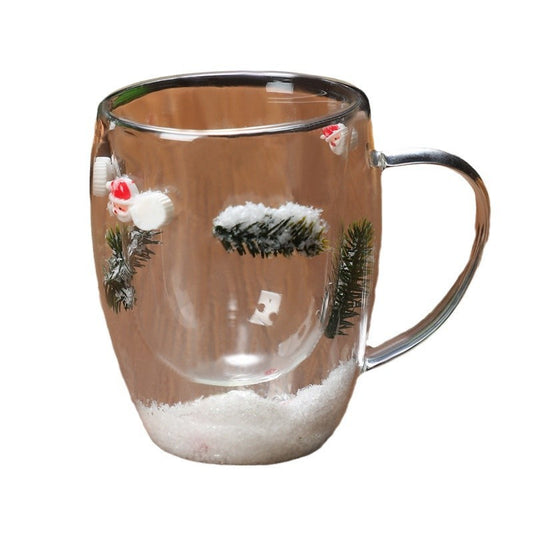 Christmas High Borosilicate Heat-resistant Double Layer Glass Cup - NovaPick