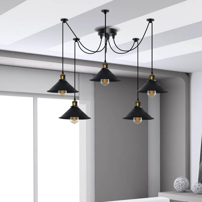 5-Light Adjustable Spider Pendant Ceiling Light