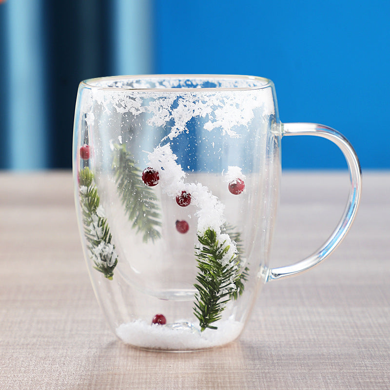 Christmas High Borosilicate Heat-resistant Double Layer Glass Cup - NovaPick