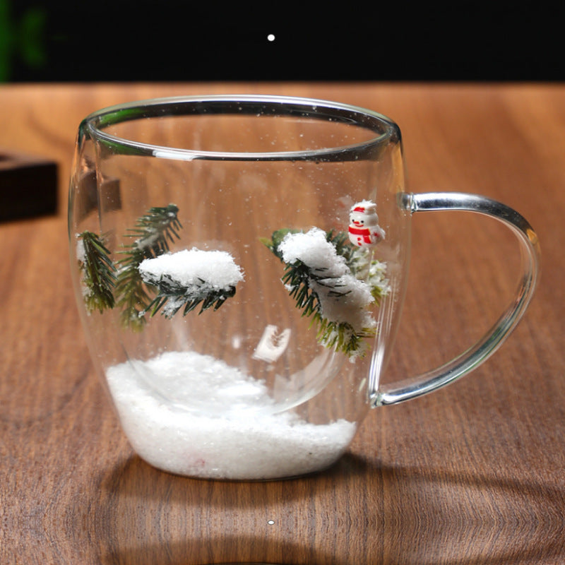 Christmas High Borosilicate Heat-resistant Double Layer Glass Cup - NovaPick