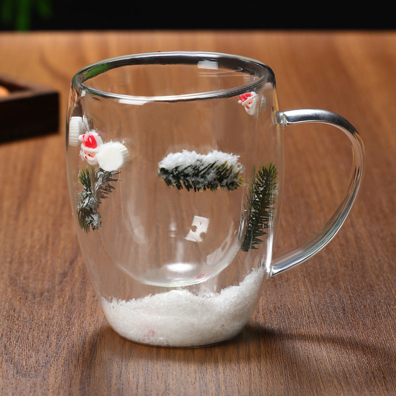 Christmas High Borosilicate Heat-resistant Double Layer Glass Cup - NovaPick